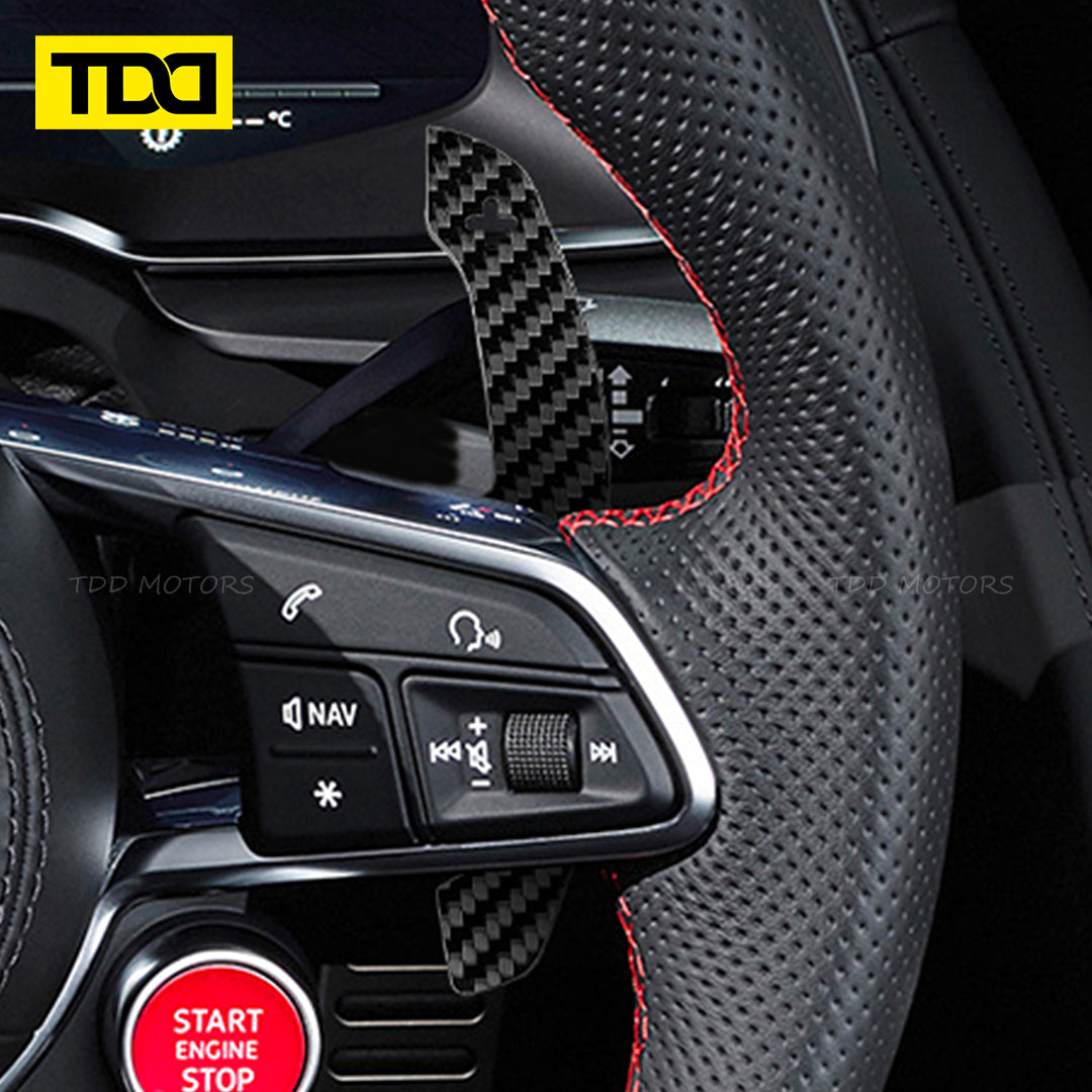 TDD Carbon Fiber Magnetic Paddle Shifters For Audi A1 A2 A3 A4 A5 A8 Q2 Q3 Q4 Q5 Q7 Q8 S1 S2 S3 S4 S5 SQ5 SQ7 SQ8 RS1 RS2 RS3 RS4 RS5 RSQ5