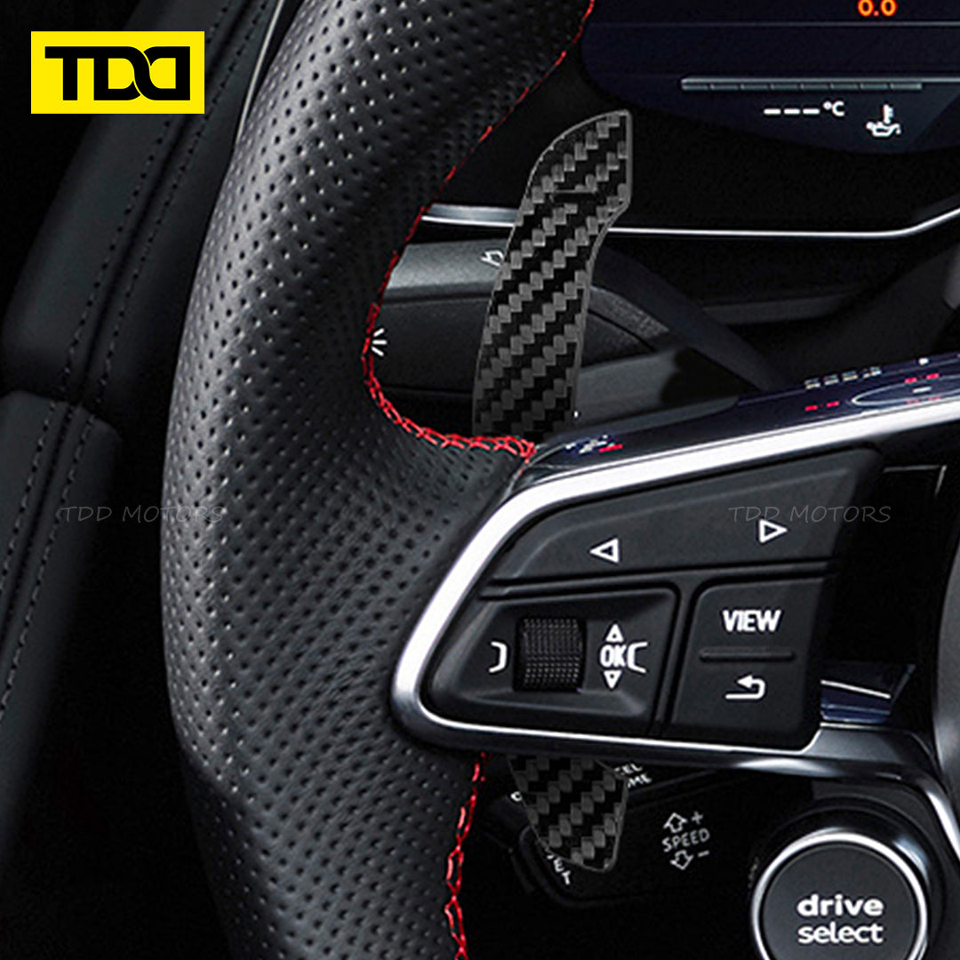 TDD Carbon Fiber Magnetic Paddle Shifters For Audi A1 A2 A3 A4 A5 A8 Q2 Q3 Q4 Q5 Q7 Q8 S1 S2 S3 S4 S5 SQ5 SQ7 SQ8 RS1 RS2 RS3 RS4 RS5 RSQ5