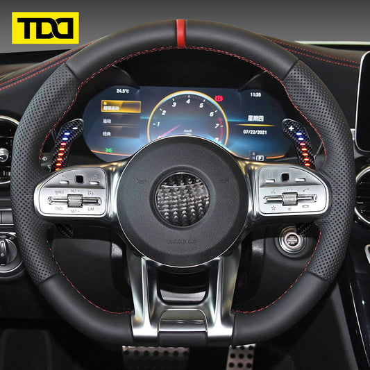 TDD Carbon Fiber Magnetic LED Paddle Shifters For Mercedes Benz AMG 2019+