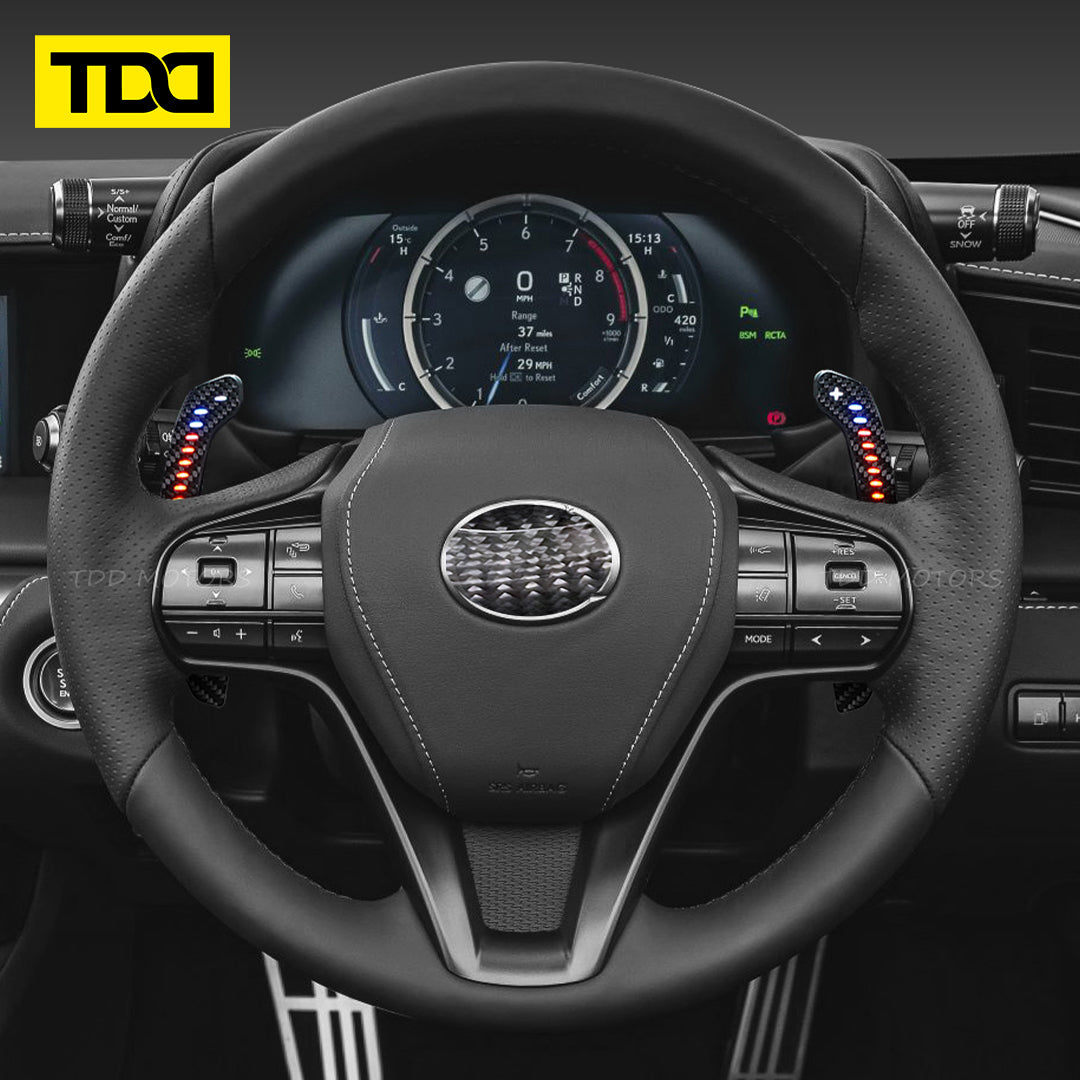 TDD Carbon Fiber Magnetic LED Paddle Shifters For Lexus IS300 LS460 IS350