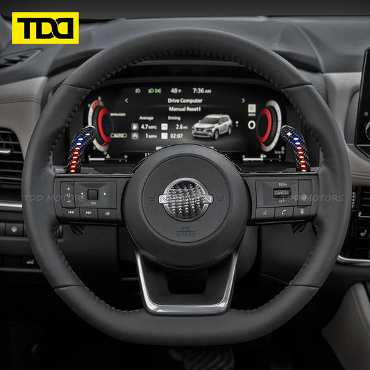 TDD Carbon Fiber Magnetic LED Paddle Shifters For Nissan