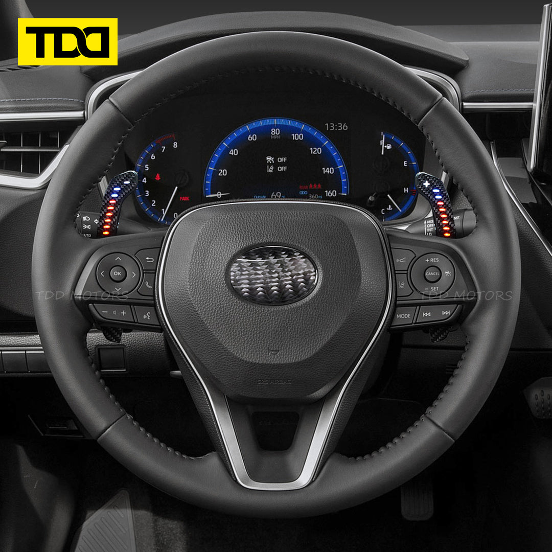 TDD Carbon Fiber Magnetic LED Paddle Shifters For Toyota Camry Avalon Corolla