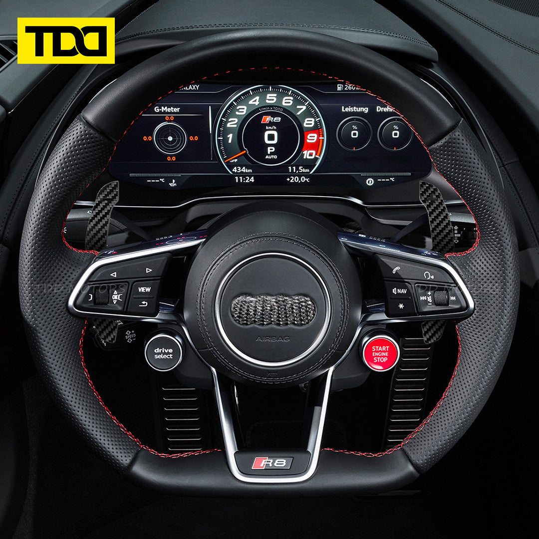 TDD Carbon Fiber Magnetic Paddle Shifters For Audi A1 A2 A3 A4 A5 A8 Q2 Q3 Q4 Q5 Q7 Q8 S1 S2 S3 S4 S5 SQ5 SQ7 SQ8 RS1 RS2 RS3 RS4 RS5 RSQ5