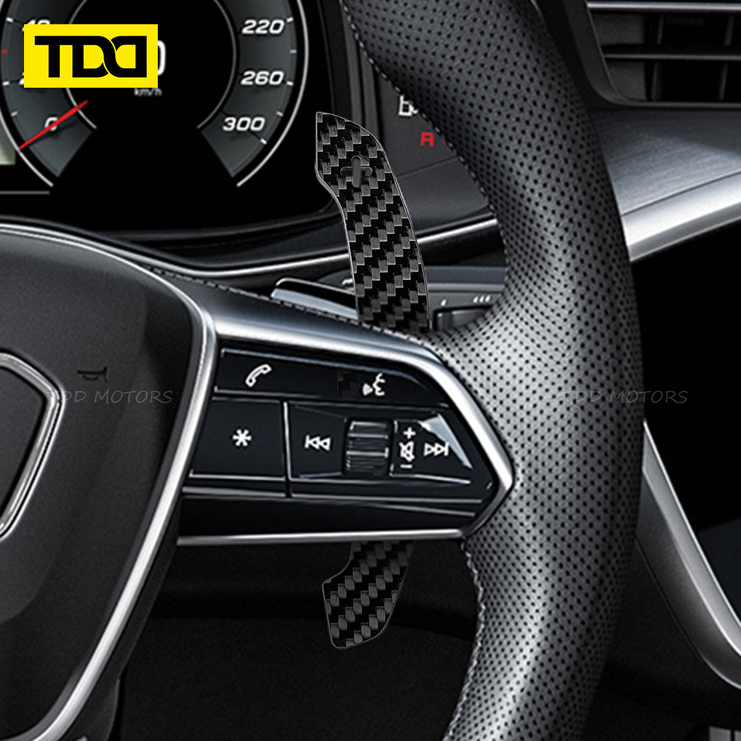 TDD Carbon Fiber Magnetic Paddle Shifters For Audi A1 A2 A3 A4 A5 A8 Q2 Q3 Q4 Q5 Q7 Q8 S1 S2 S3 S4 S5 SQ5 SQ7 SQ8 RS1 RS2 RS3 RS4 RS5 RSQ5