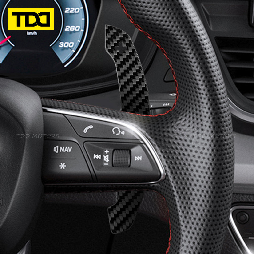 TDD Carbon Fiber Magnetic Paddle Shifters For Audi A1 A2 A3 A4 A5 A8 Q2 Q3 Q4 Q5 Q7 Q8 S1 S2 S3 S4 S5 SQ5 SQ7 SQ8 RS1 RS2 RS3 RS4 RS5 RSQ5