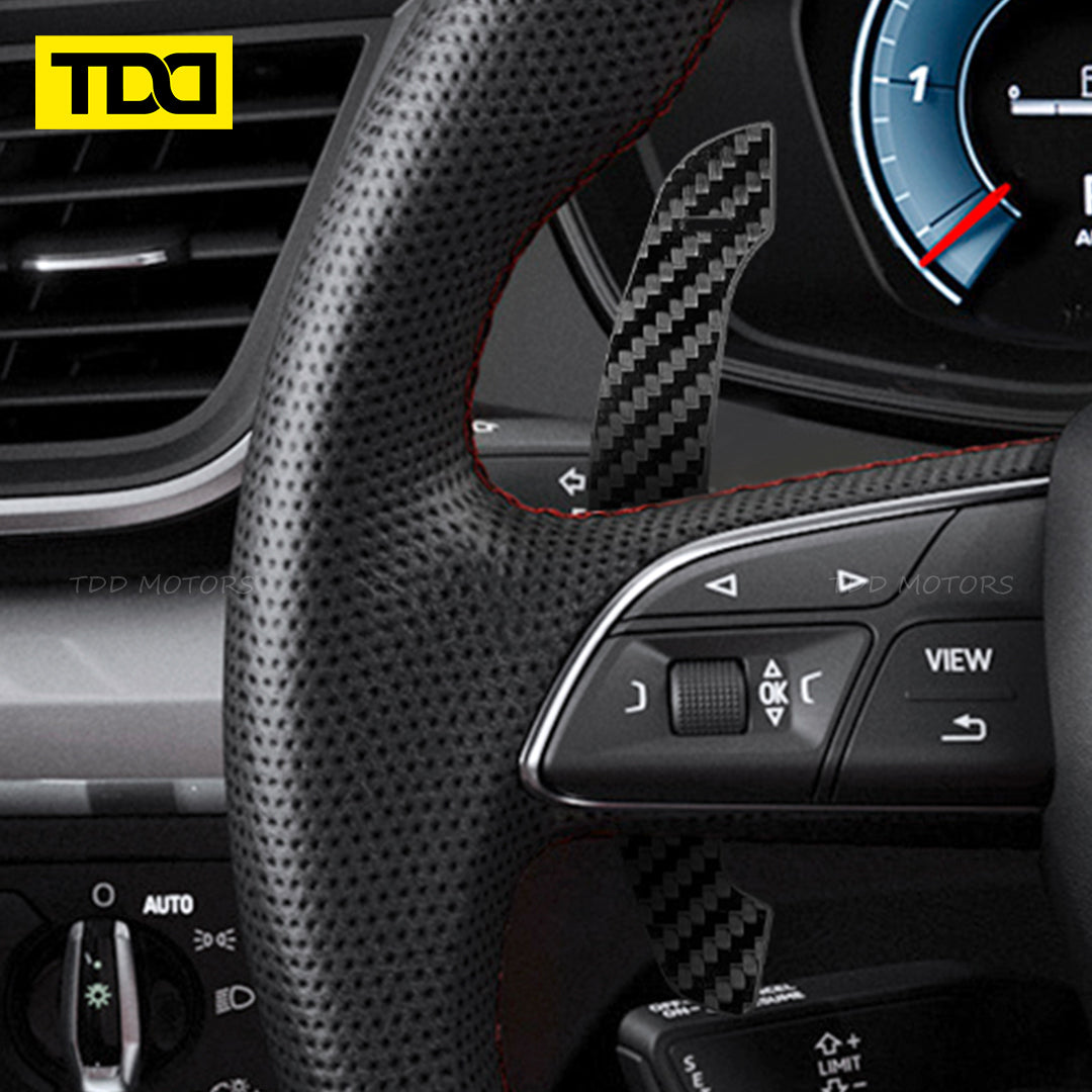 TDD Carbon Fiber Magnetic Paddle Shifters For Audi A1 A2 A3 A4 A5 A8 Q2 Q3 Q4 Q5 Q7 Q8 S1 S2 S3 S4 S5 SQ5 SQ7 SQ8 RS1 RS2 RS3 RS4 RS5 RSQ5