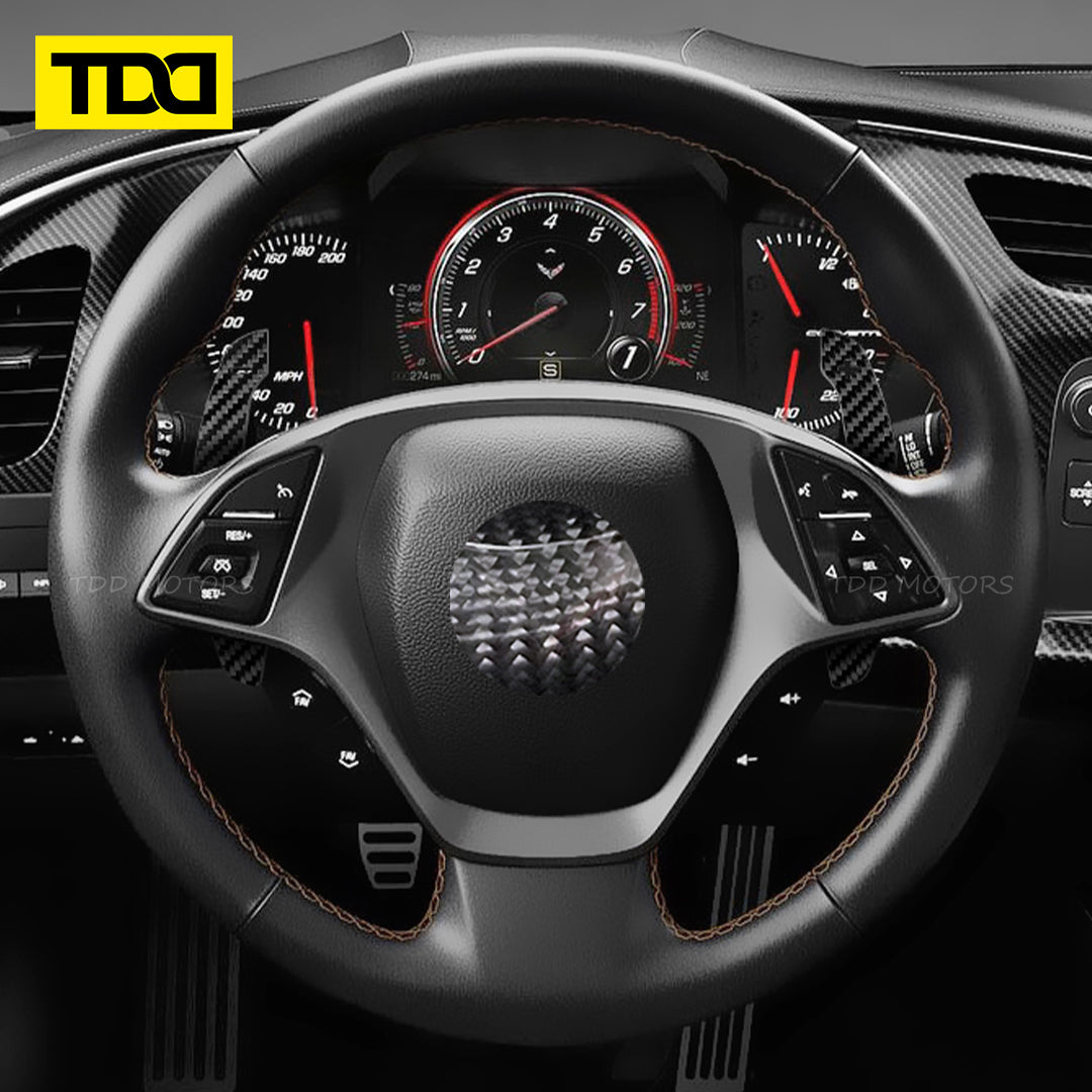 TDD Magnetic Carbon Fiber Paddle Shifters For Corvette C7 Stingray ZR1 Z06 2014-2019