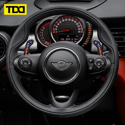 Carbon Fiber Magnetic LED Paddle Shifters For 02-06 Mini Cooper F54 F55 F56 F57 F60 Cooper S/JCW