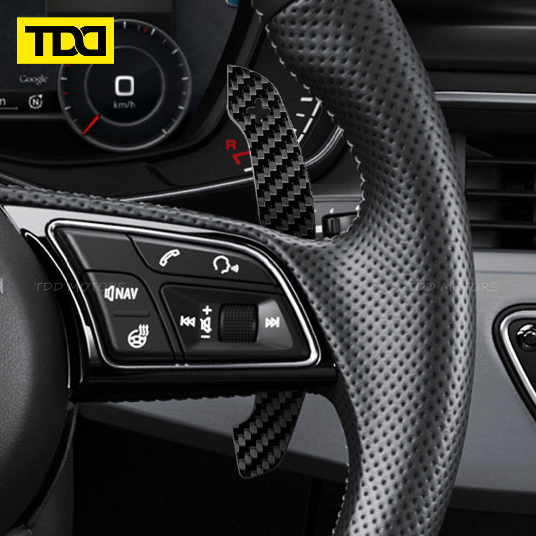 TDD Carbon Fiber Magnetic Paddle Shifters For Audi A1 A2 A3 A4 A5 A8 Q2 Q3 Q4 Q5 Q7 Q8 S1 S2 S3 S4 S5 SQ5 SQ7 SQ8 RS1 RS2 RS3 RS4 RS5 RSQ5