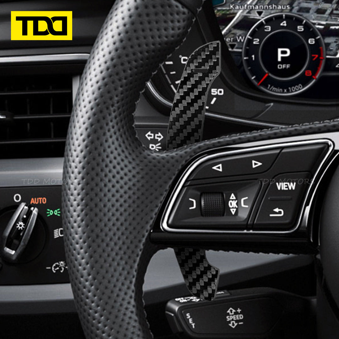 TDD Carbon Fiber Magnetic Paddle Shifters For Audi A1 A2 A3 A4 A5 A8 Q2 Q3 Q4 Q5 Q7 Q8 S1 S2 S3 S4 S5 SQ5 SQ7 SQ8 RS1 RS2 RS3 RS4 RS5 RSQ5