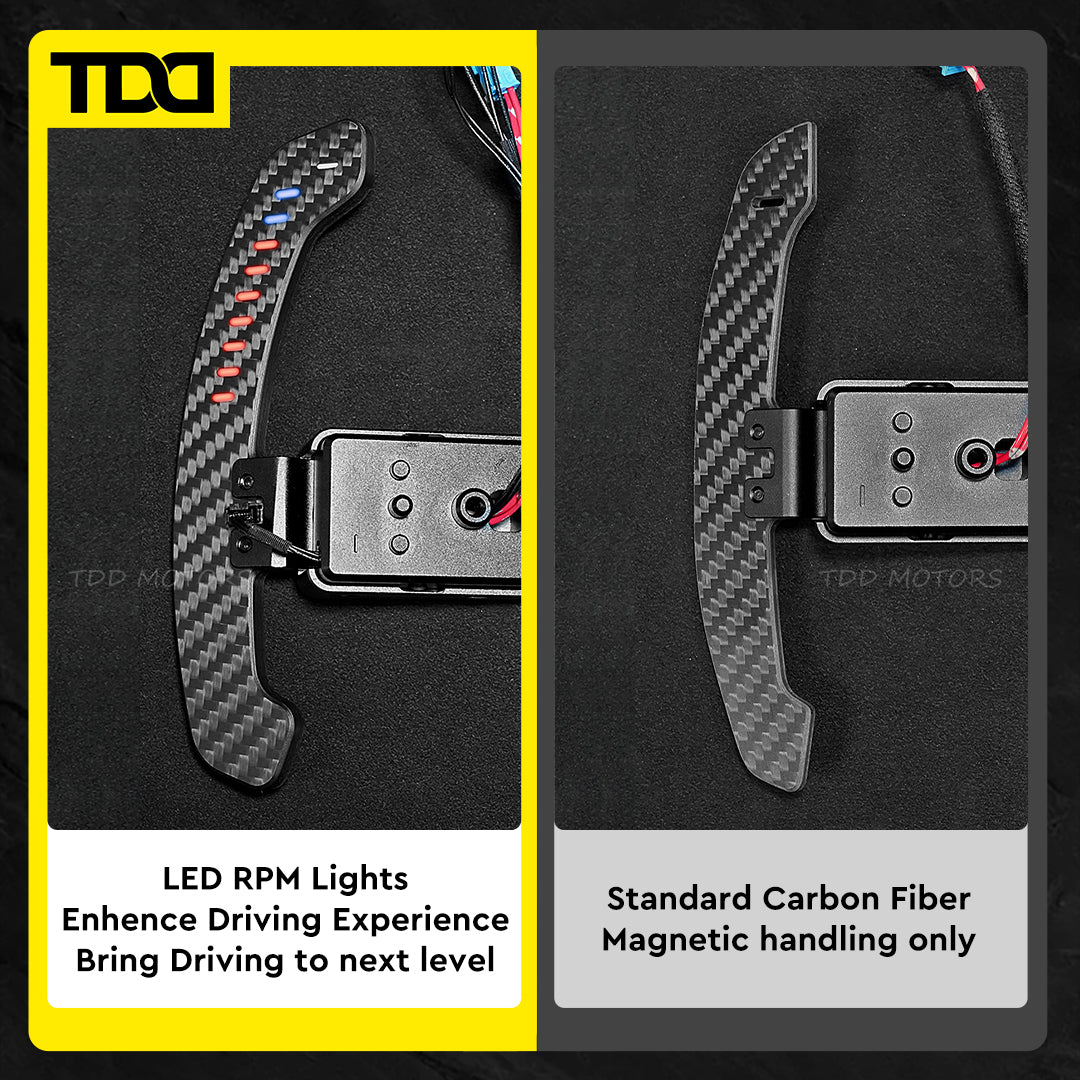 TDD Carbon Fiber Magnetic LED Paddle Shifters For Nissan