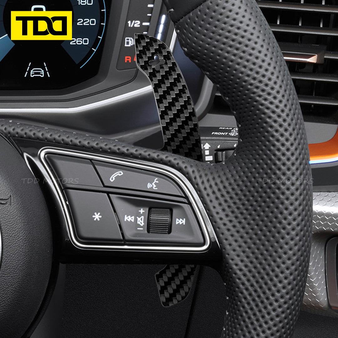 TDD Carbon Fiber Magnetic Paddle Shifters For Audi A1 A2 A3 A4 A5 A8 Q2 Q3 Q4 Q5 Q7 Q8 S1 S2 S3 S4 S5 SQ5 SQ7 SQ8 RS1 RS2 RS3 RS4 RS5 RSQ5