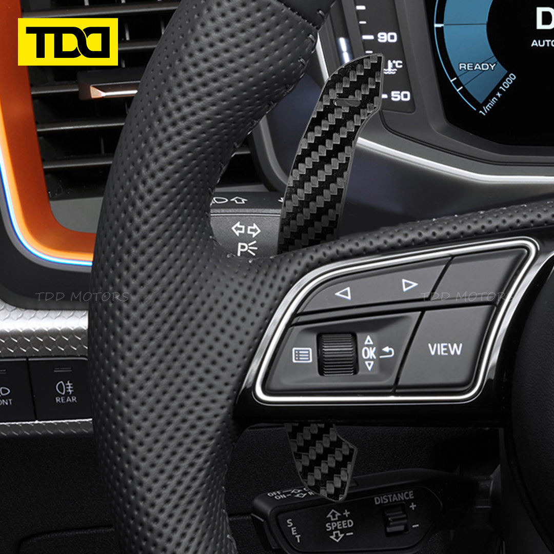 TDD Carbon Fiber Magnetic Paddle Shifters For Audi A1 A2 A3 A4 A5 A8 Q2 Q3 Q4 Q5 Q7 Q8 S1 S2 S3 S4 S5 SQ5 SQ7 SQ8 RS1 RS2 RS3 RS4 RS5 RSQ5