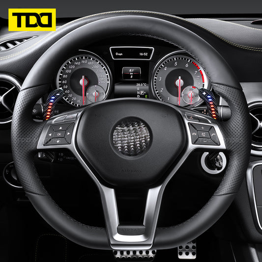 TDD Carbon Fiber Magnetic LED Paddle Shifters For Mercedes Benz X156 X204 C117 X117 W218 X218 R231 Class:GLA GLK CLA CLS SL