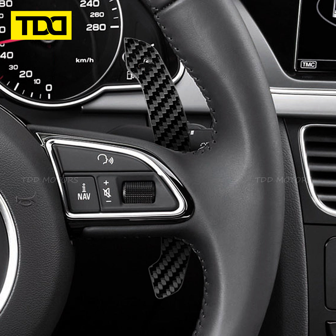 TDD Carbon Fiber Magnetic Paddle Shifters For Audi A1 A2 A3 A4 A5 A8 Q2 Q3 Q4 Q5 Q7 Q8 S1 S2 S3 S4 S5 SQ5 SQ7 SQ8 RS1 RS2 RS3 RS4 RS5 RSQ5