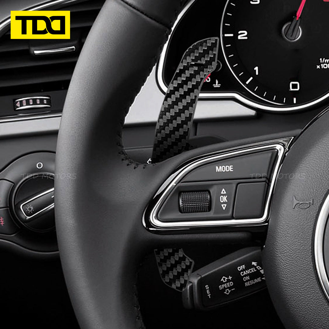 TDD Carbon Fiber Magnetic Paddle Shifters For Audi A1 A2 A3 A4 A5 A8 Q2 Q3 Q4 Q5 Q7 Q8 S1 S2 S3 S4 S5 SQ5 SQ7 SQ8 RS1 RS2 RS3 RS4 RS5 RSQ5