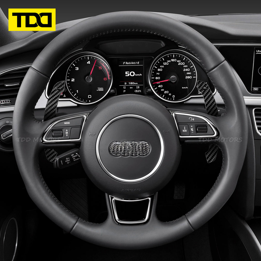 TDD Carbon Fiber Magnetic Paddle Shifters For Audi A1 A2 A3 A4 A5 A8 Q2 Q3 Q4 Q5 Q7 Q8 S1 S2 S3 S4 S5 SQ5 SQ7 SQ8 RS1 RS2 RS3 RS4 RS5 RSQ5