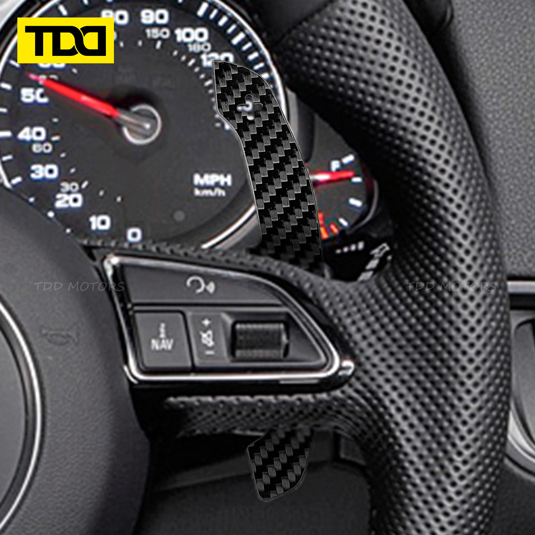 TDD Carbon Fiber Magnetic Paddle Shifters For Audi A1 A2 A3 A4 A5 A8 Q2 Q3 Q4 Q5 Q7 Q8 S1 S2 S3 S4 S5 SQ5 SQ7 SQ8 RS1 RS2 RS3 RS4 RS5 RSQ5