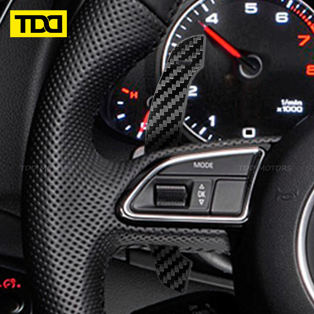 TDD Carbon Fiber Magnetic Paddle Shifters For Audi A1 A2 A3 A4 A5 A8 Q2 Q3 Q4 Q5 Q7 Q8 S1 S2 S3 S4 S5 SQ5 SQ7 SQ8 RS1 RS2 RS3 RS4 RS5 RSQ5