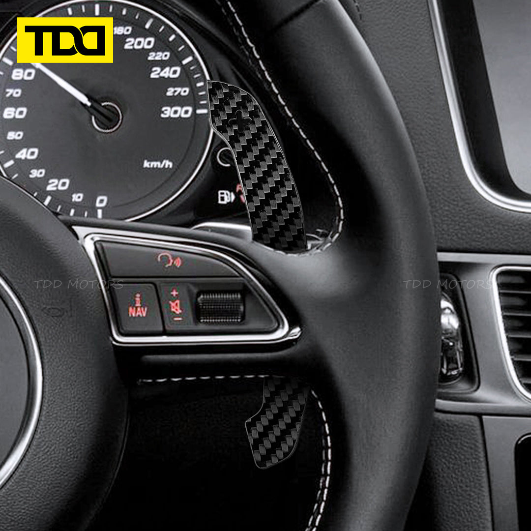 TDD Carbon Fiber Magnetic Paddle Shifters For Audi A1 A2 A3 A4 A5 A8 Q2 Q3 Q4 Q5 Q7 Q8 S1 S2 S3 S4 S5 SQ5 SQ7 SQ8 RS1 RS2 RS3 RS4 RS5 RSQ5