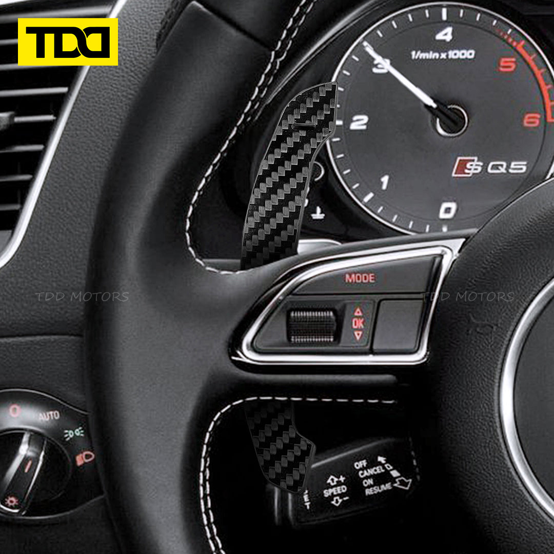 TDD Carbon Fiber Magnetic Paddle Shifters For Audi A1 A2 A3 A4 A5 A8 Q2 Q3 Q4 Q5 Q7 Q8 S1 S2 S3 S4 S5 SQ5 SQ7 SQ8 RS1 RS2 RS3 RS4 RS5 RSQ5