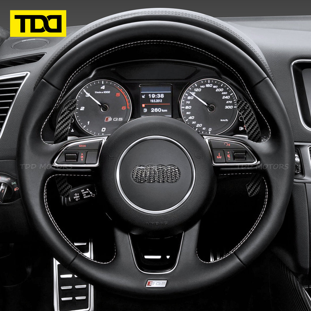 TDD Carbon Fiber Magnetic Paddle Shifters For Audi A1 A2 A3 A4 A5 A8 Q2 Q3 Q4 Q5 Q7 Q8 S1 S2 S3 S4 S5 SQ5 SQ7 SQ8 RS1 RS2 RS3 RS4 RS5 RSQ5