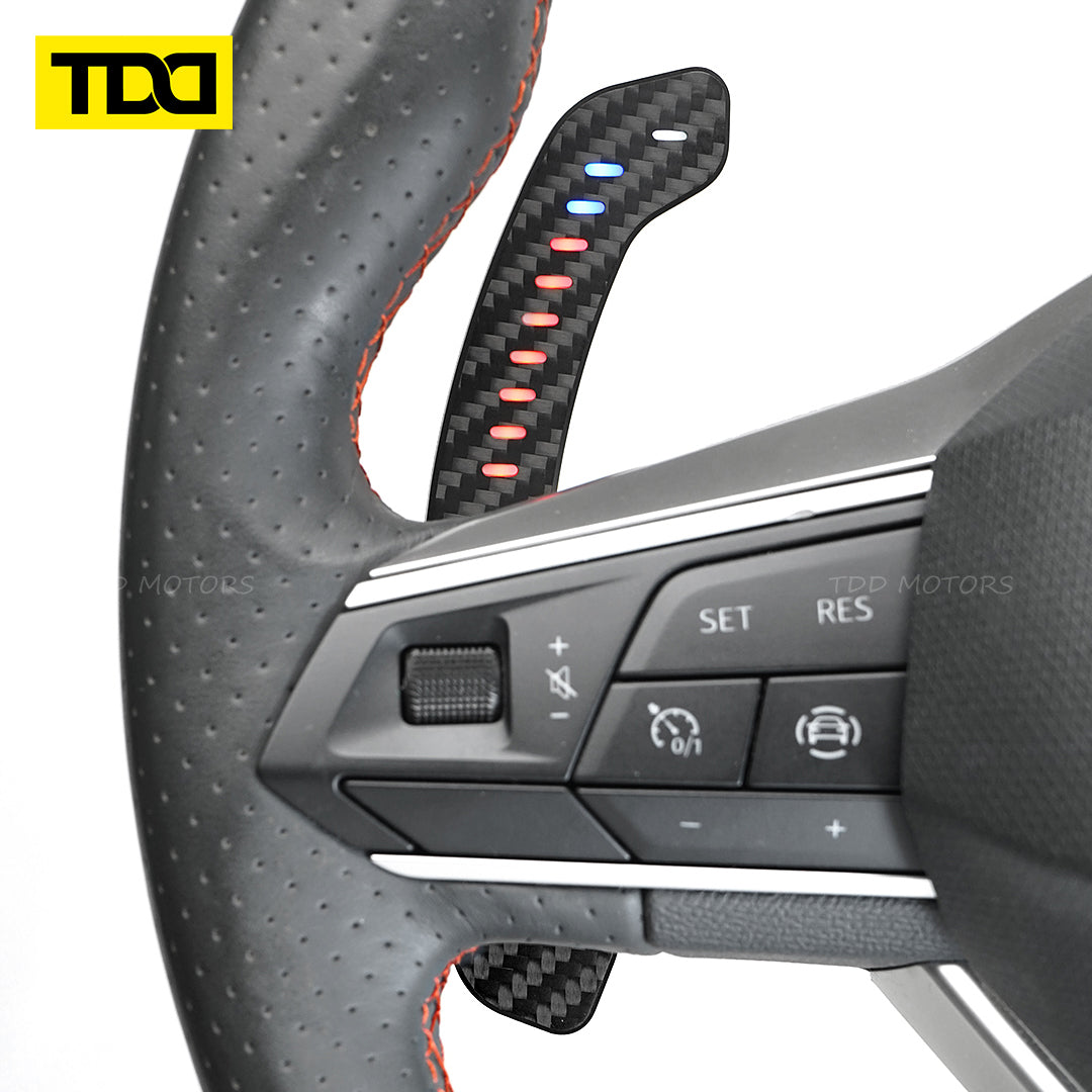 LED Magnetic Carbon Fiber Paddle Shifters For Seat Leon Cupra Formentor Leon ST