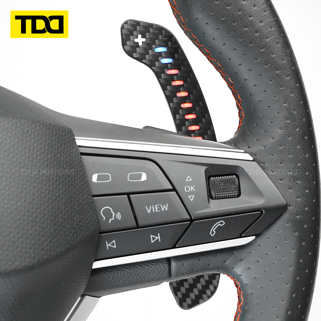 TDD Carbon Fiber Magnetic LED Paddle Shifters For Seat Leon Cupra Formentor Leon ST