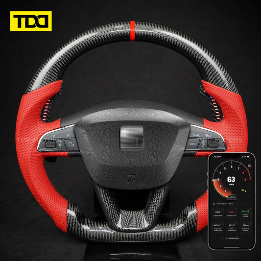 TDD Carbon Fiber Magnetic LED Paddle Shifters For Seat Leon Cupra Formentor Leon ST